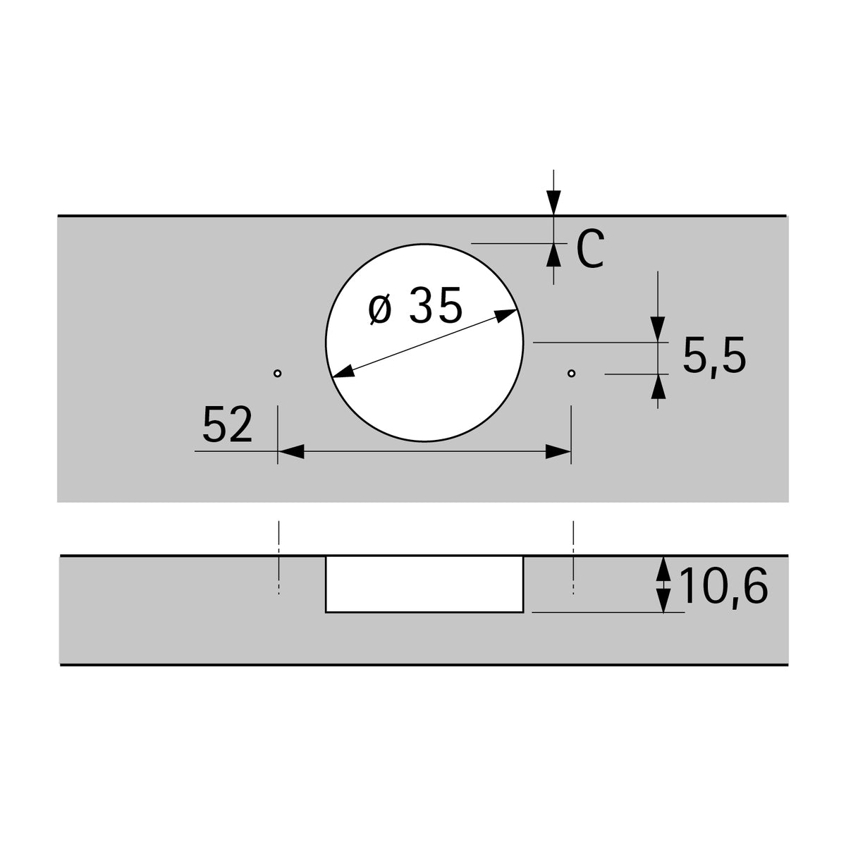 HETTICH 50­°/65° Intermat Hinge for Corner Folding Doors (Door to Door)
