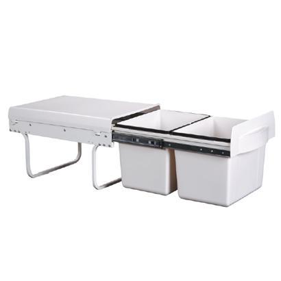 Twin Bin Pull-out Double Bins with Metal Frame