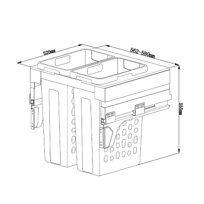 Kosara Soft Close Laundry Hamper Set - Image 2
