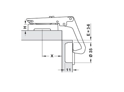 Salice Corner Door Hinge - Image 5